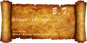 Bleyer Tünde névjegykártya